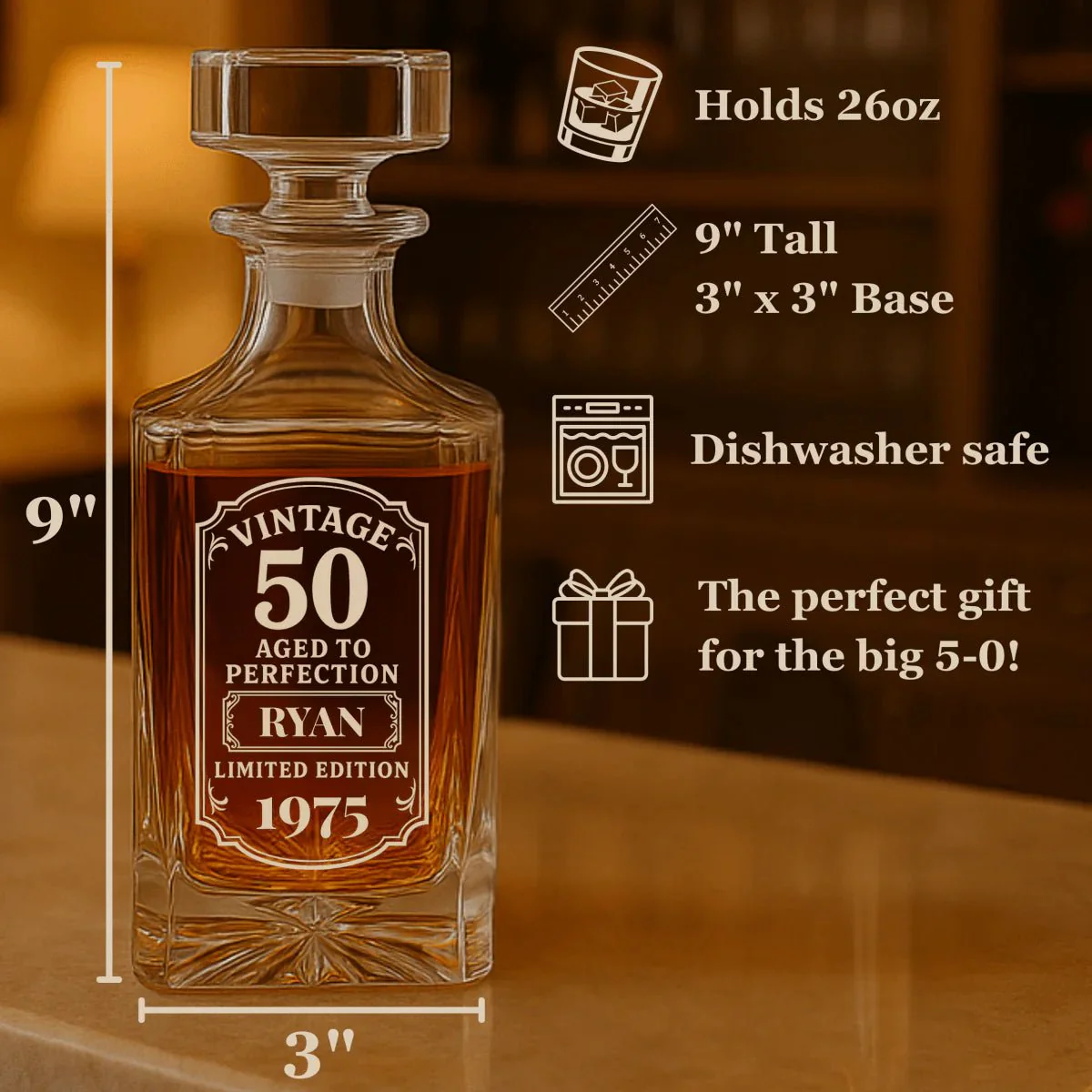 50th Birthday Decanter - Image 2