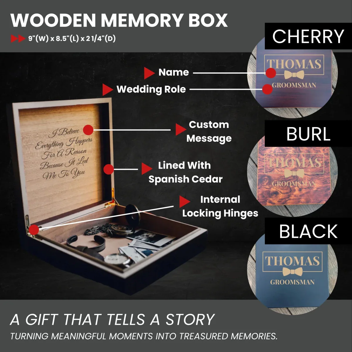 Classic Groomsman Keepsake Box - Image 2