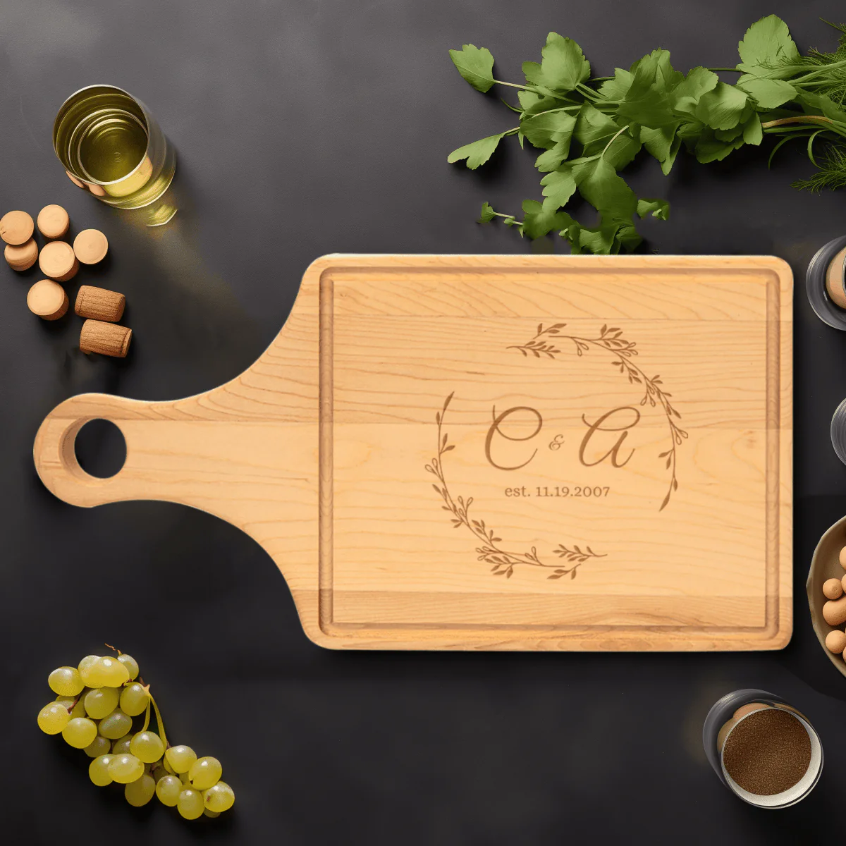 Couples Chronicle Maple Paddle Cutting Board - Image 3