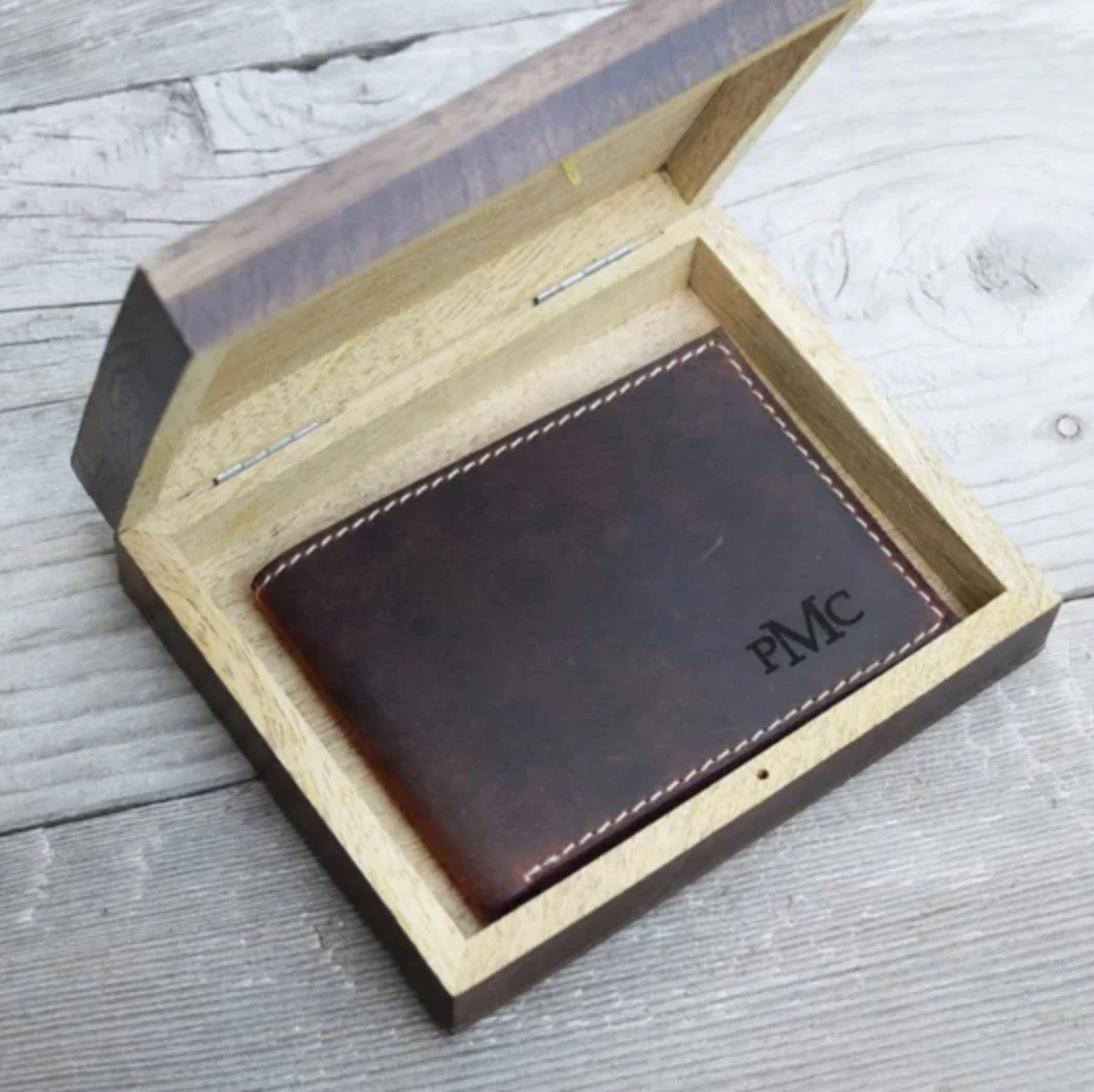 Etched Leather Wallet