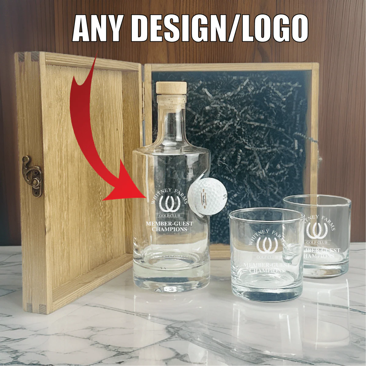 Custom Logo Golf Ball Decanter Set - Image 2