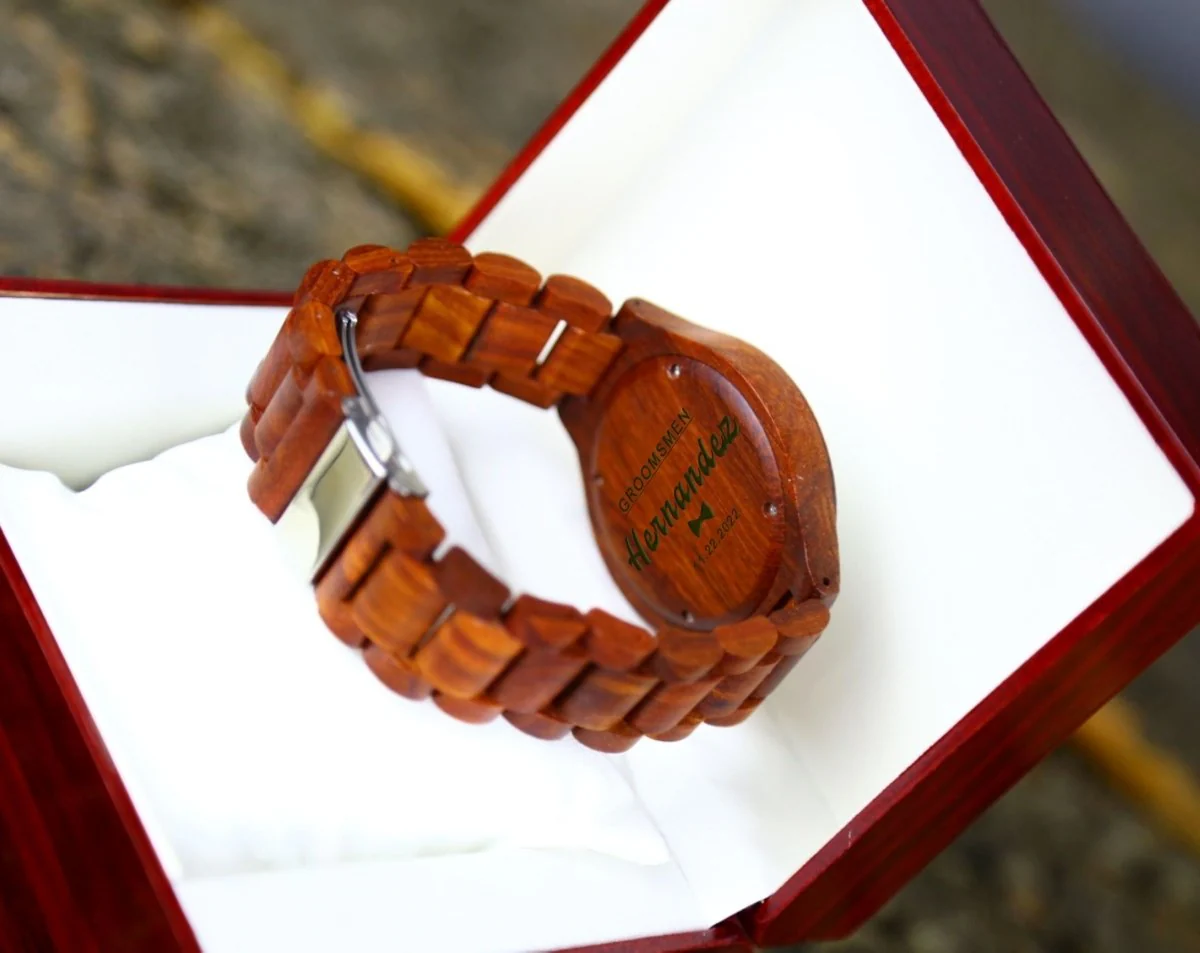 Personalized Rose Wood Watch - Image 3