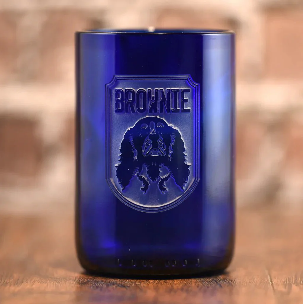 Custom Dog Breed Blue Cocktail Glass - Image 3