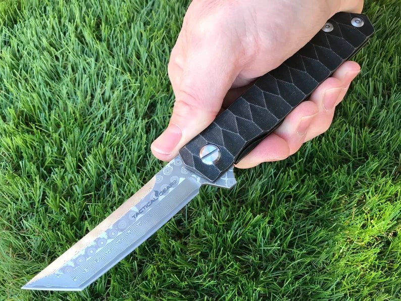 EDC Knife Damascus Blade - Image 4