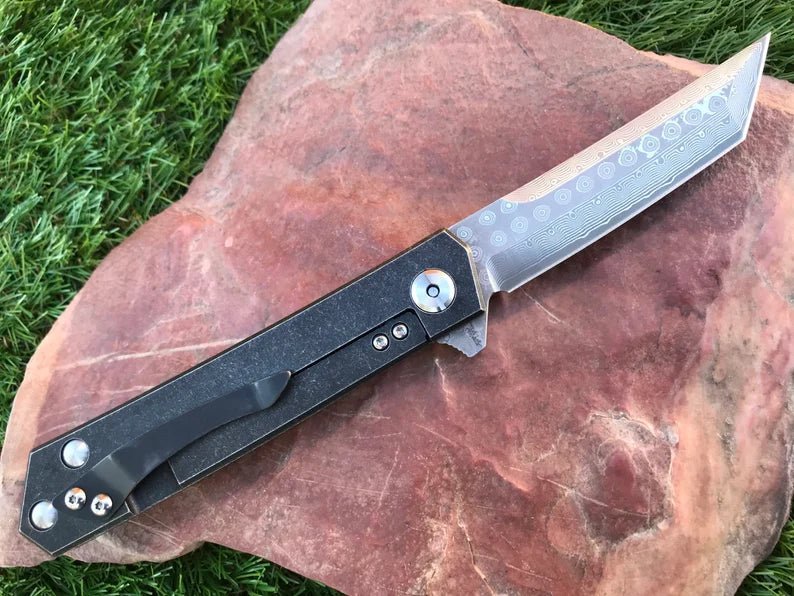 EDC Knife Damascus Blade - Image 7