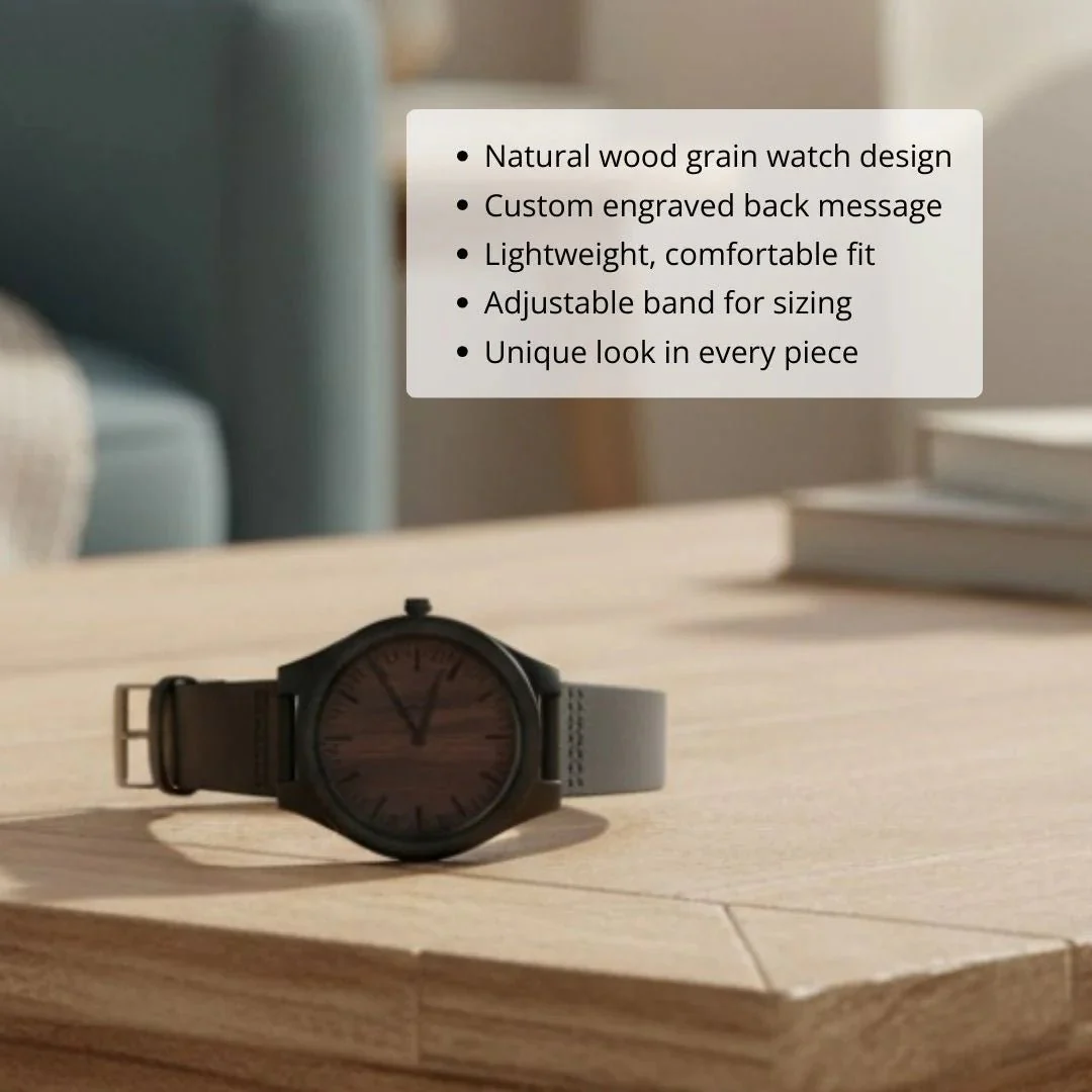 Elegant Personalized Men's Wood Watch - Image 8