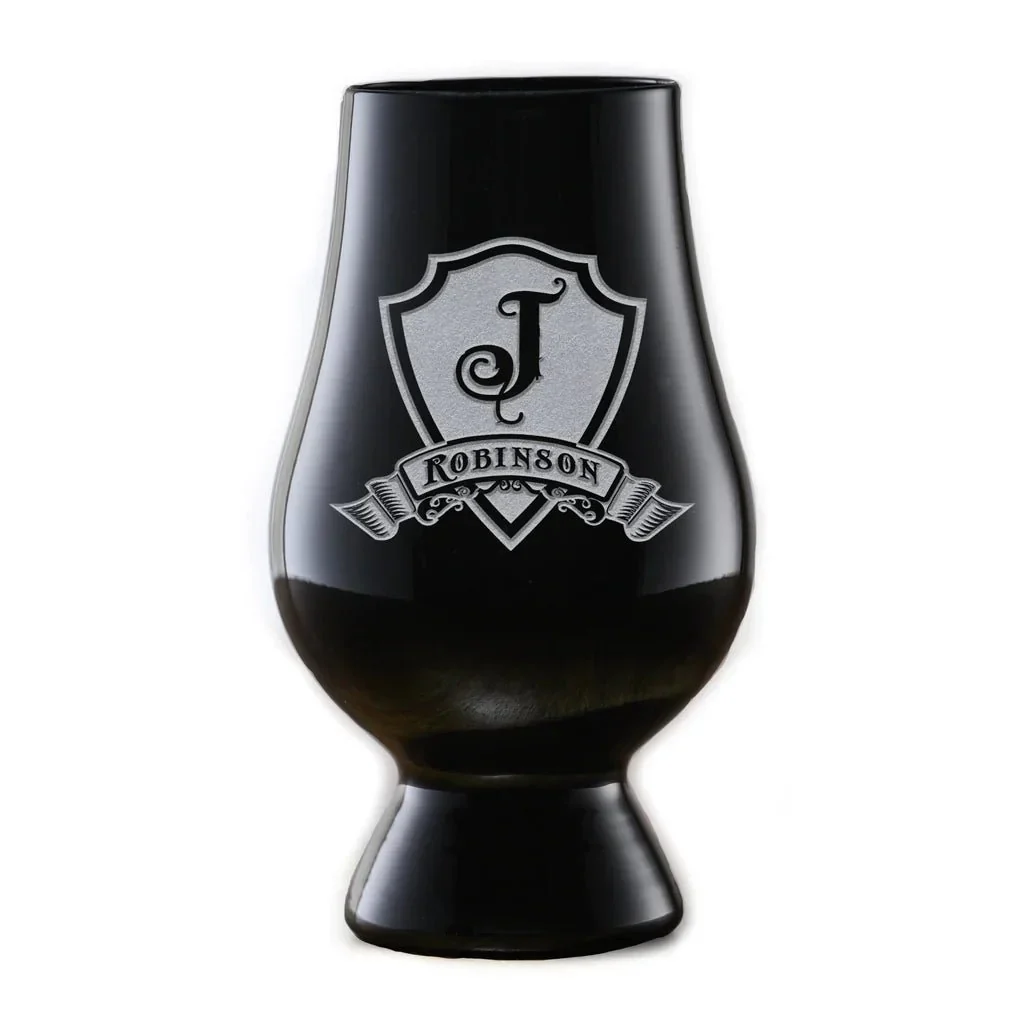 Engraved Black Glencairn Whiskey Glass - Image 2
