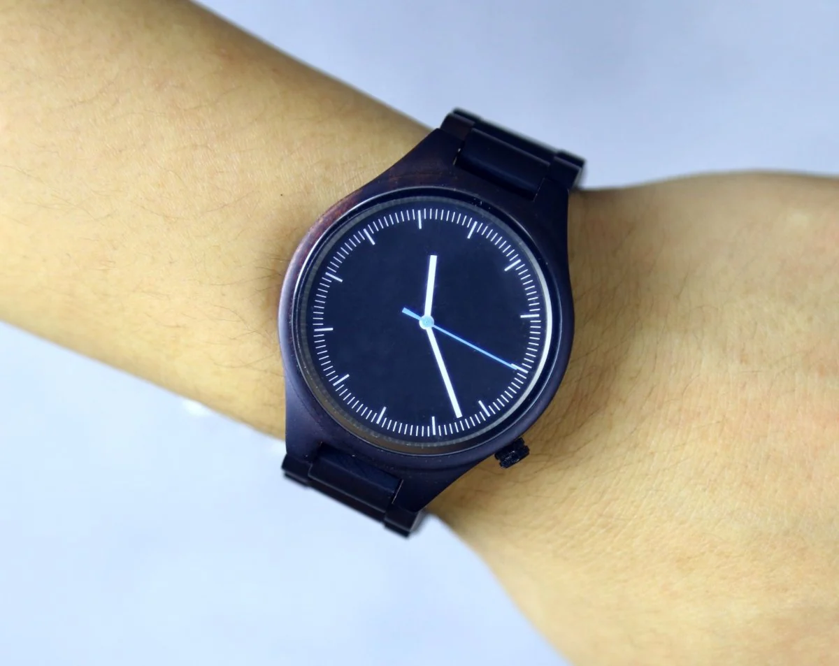 Engraved Black Wood Watch - Image 7