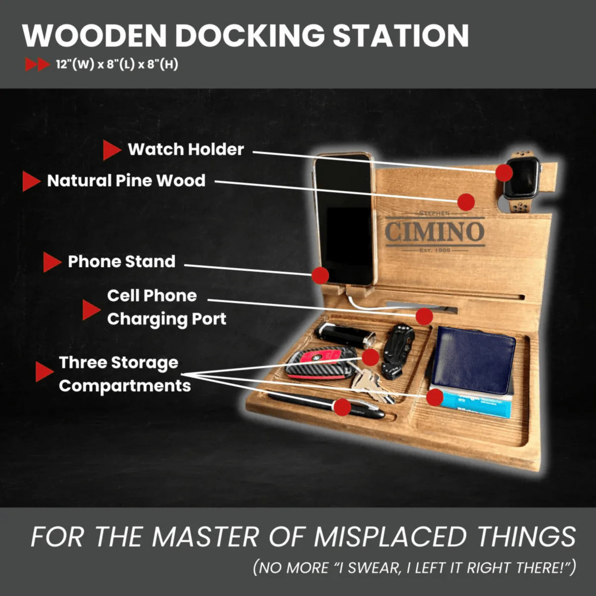 Personalized Wooden Docking Station - Image 4