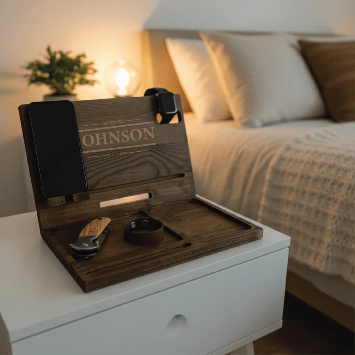 Personalized Wooden Docking Station - Image 6