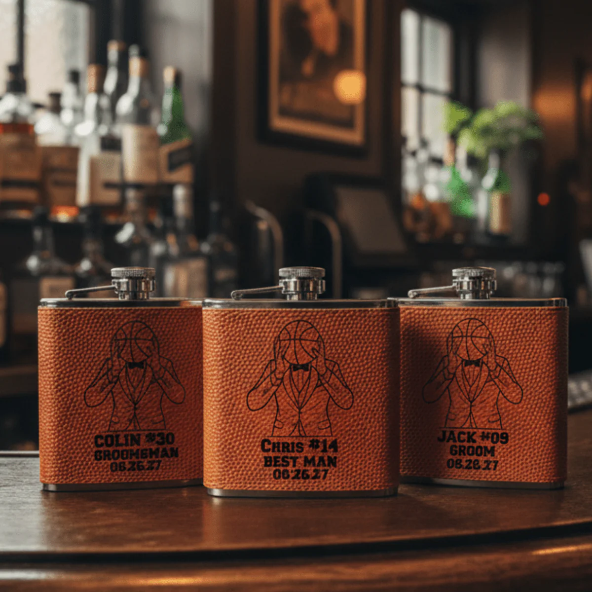 Fab Five Groomsmen Flask - Image 3