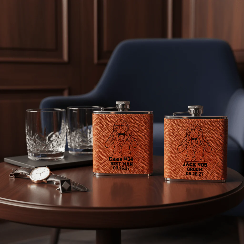 Fab Five Groomsmen Flask - Image 4