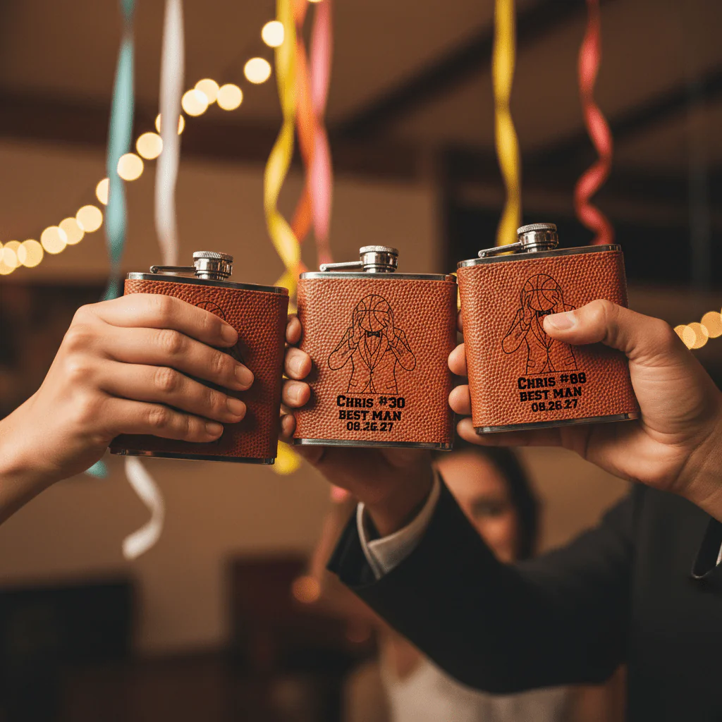 Fab Five Groomsmen Flask - Image 5