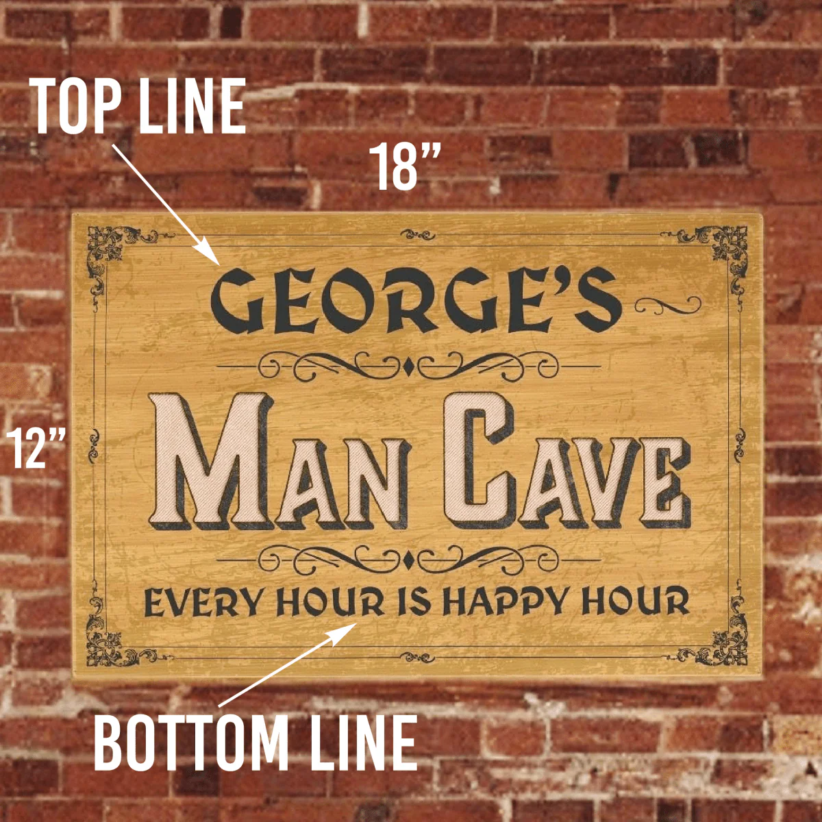 Fellas' Fortress Leatherette Man Cave Sign - Image 3