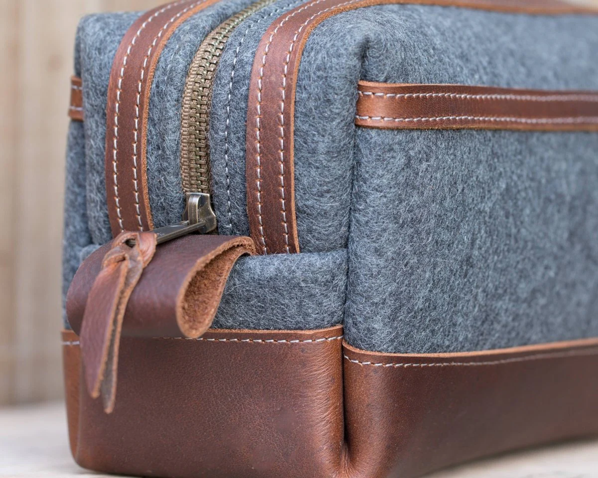 Felt & Leather Dopp Kit - Image 7