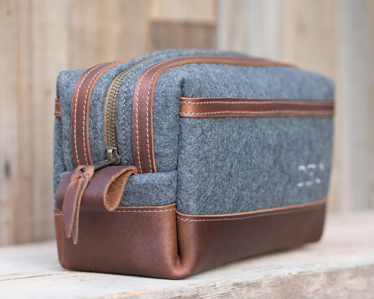 Felt & Leather Dopp Kit - Image 9