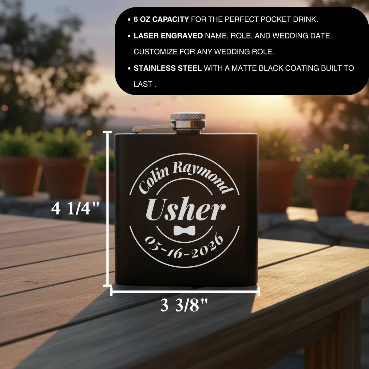 Fine Reserve Grooms Crew Flask - Image 3