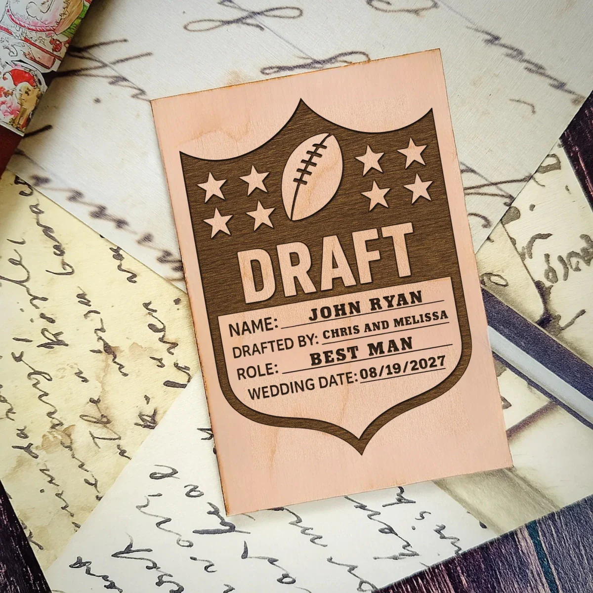Football Groomsmen Proposal Card - Image 4