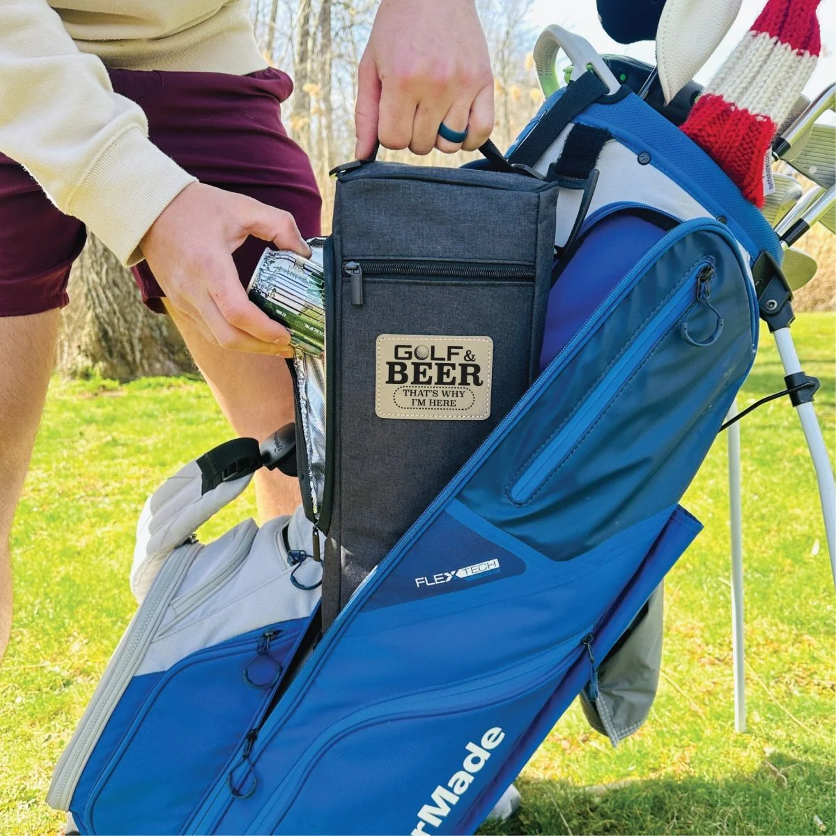 Golf & Beer Is Why I'm Here Cooler - Image 2