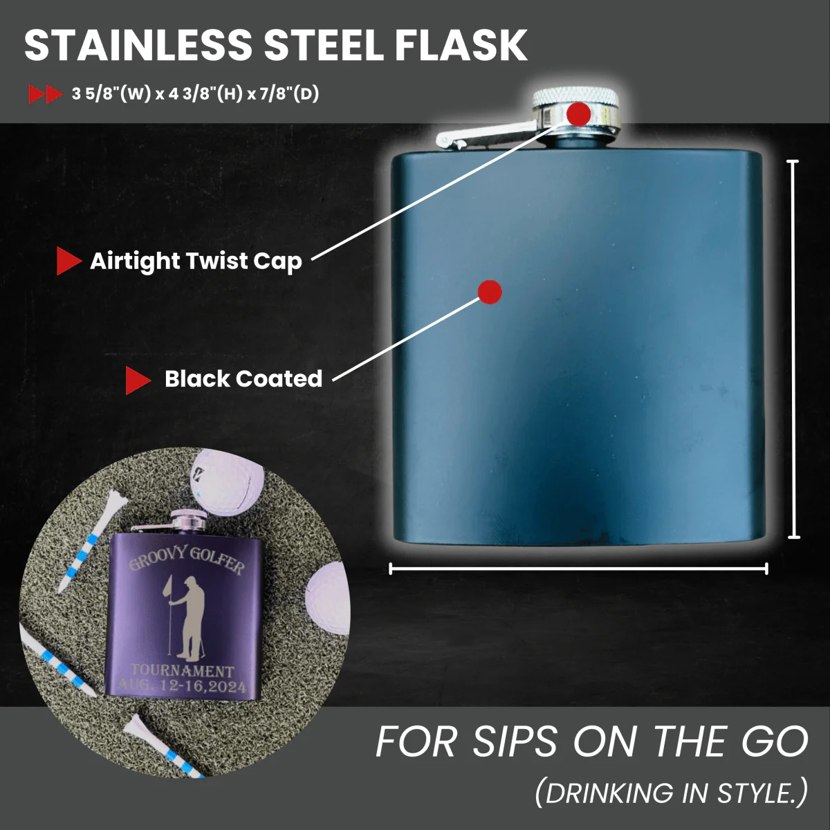 Champion Series Golf Bag Flask - Image 8