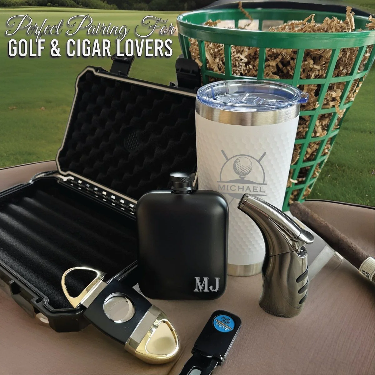 Cigar Lovers Golf Gift Basket - Image 3