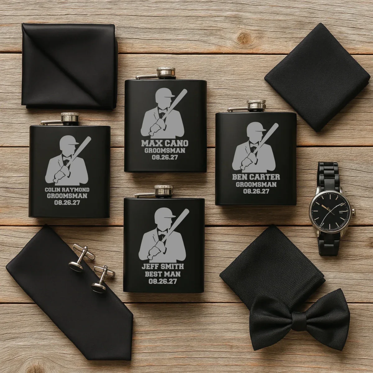 Grand Slam Groomsmen Flask - Image 2
