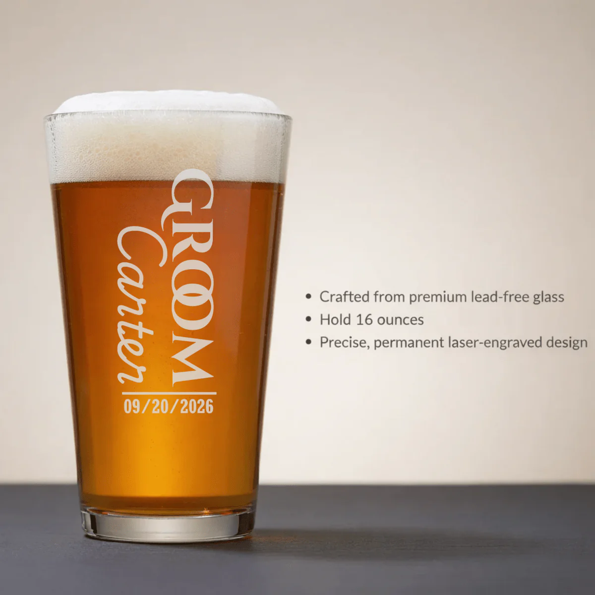 Grooms Crew Pint Glass - Image 4