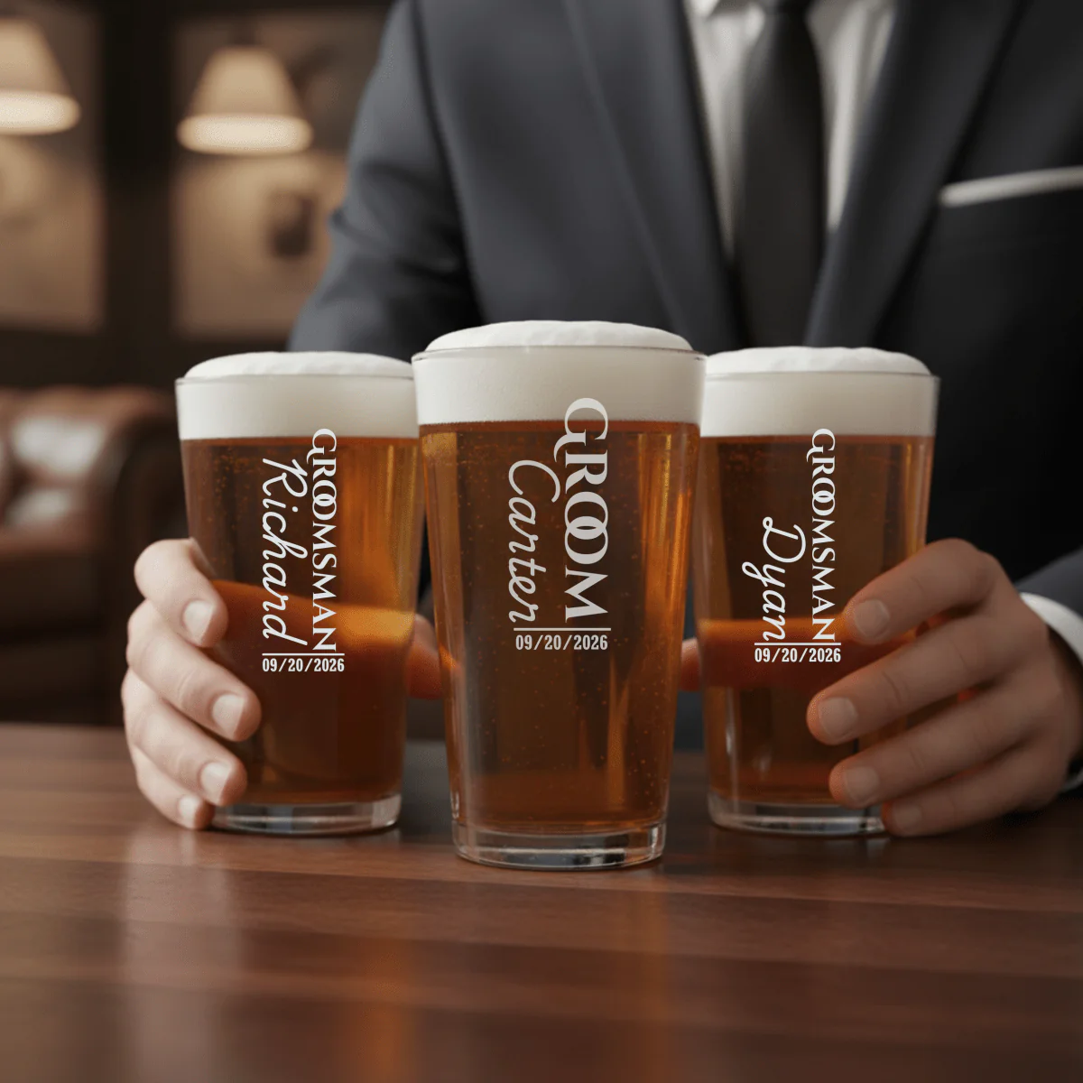Grooms Crew Pint Glass - Image 5