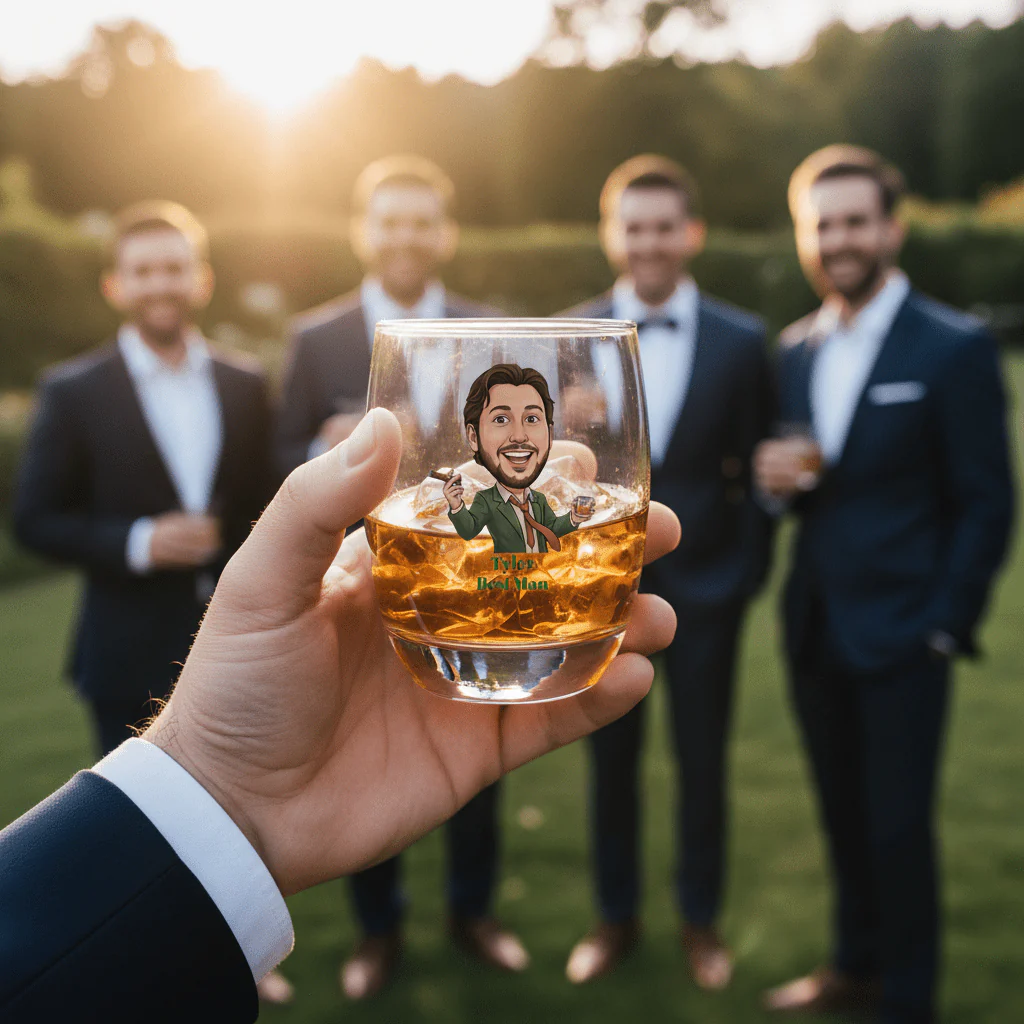 Grooms Crew Whiskey Glass - Image 3