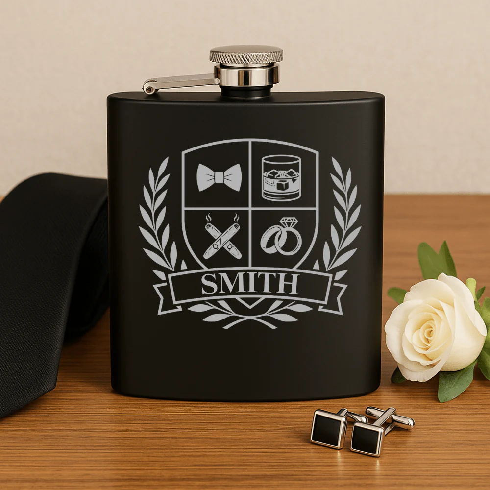 Groomsmen Crest Flask - Image 3