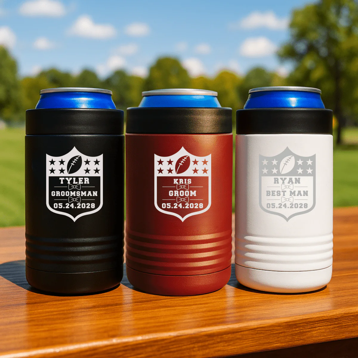 Groomsmen Football Can Cooler - Image 2
