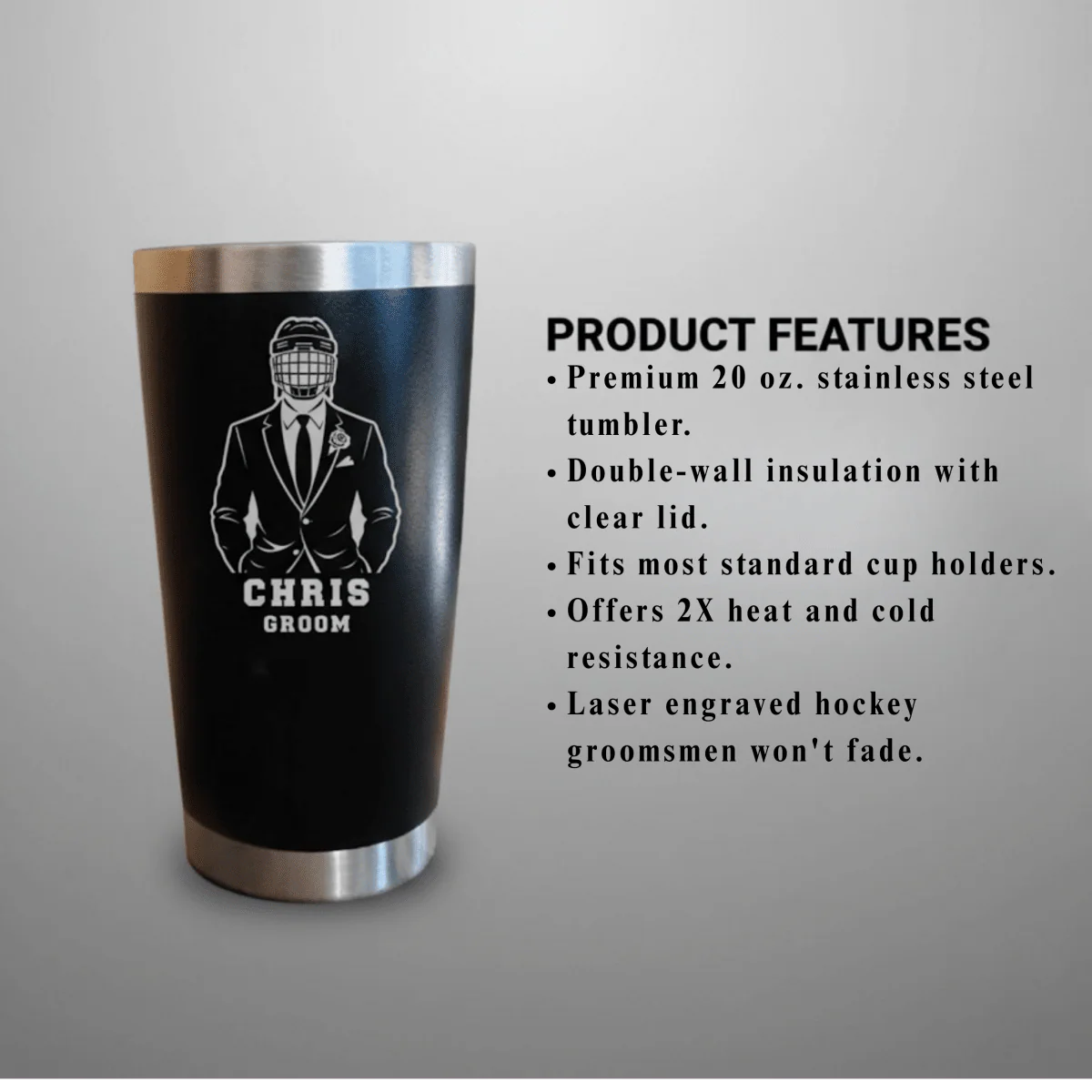 Hat Trick Groomsmen Tumbler - Image 2