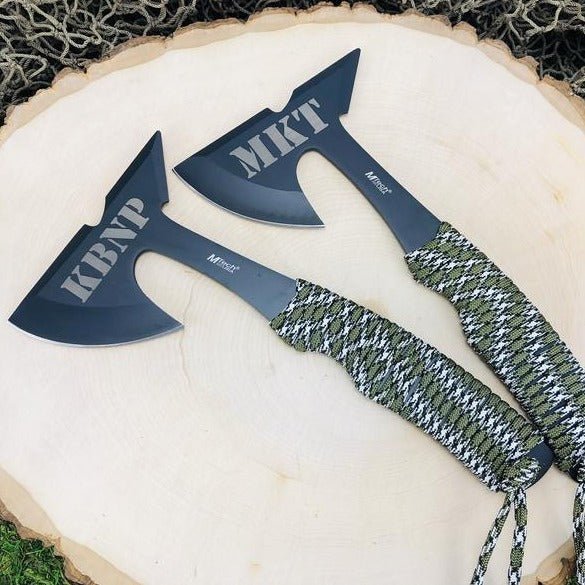 Engraved Mini Hatchet with Camo Cord
