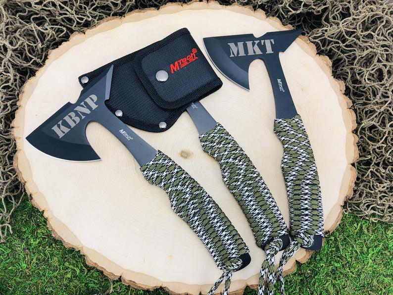 Engraved Mini Hatchet with Camo Cord - Image 2
