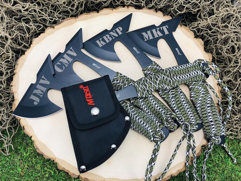Engraved Mini Hatchet with Camo Cord - Image 3