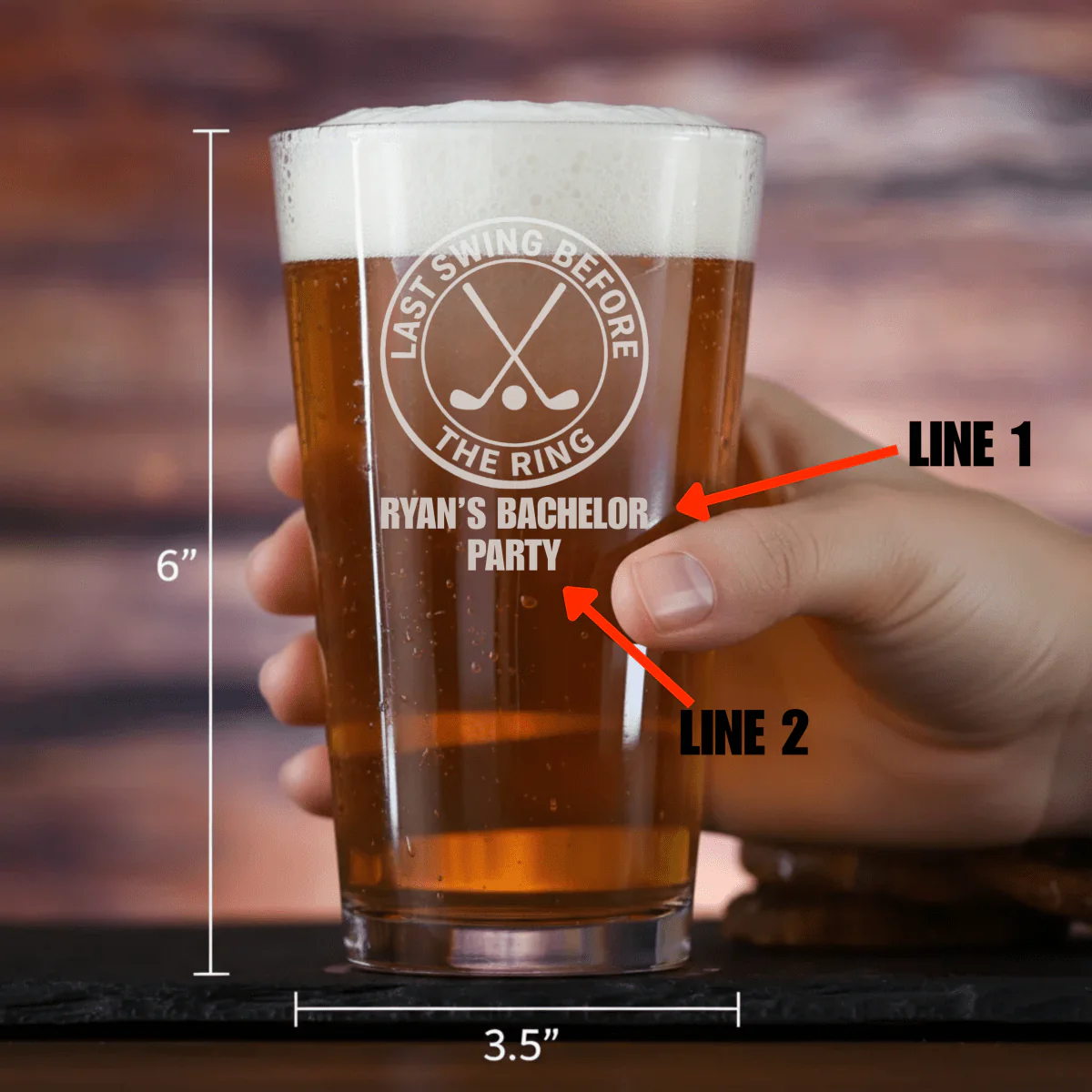 Last Swing Bachelor Pint Glass - Image 2