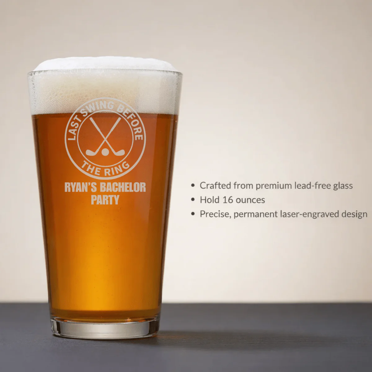 Last Swing Bachelor Pint Glass - Image 5