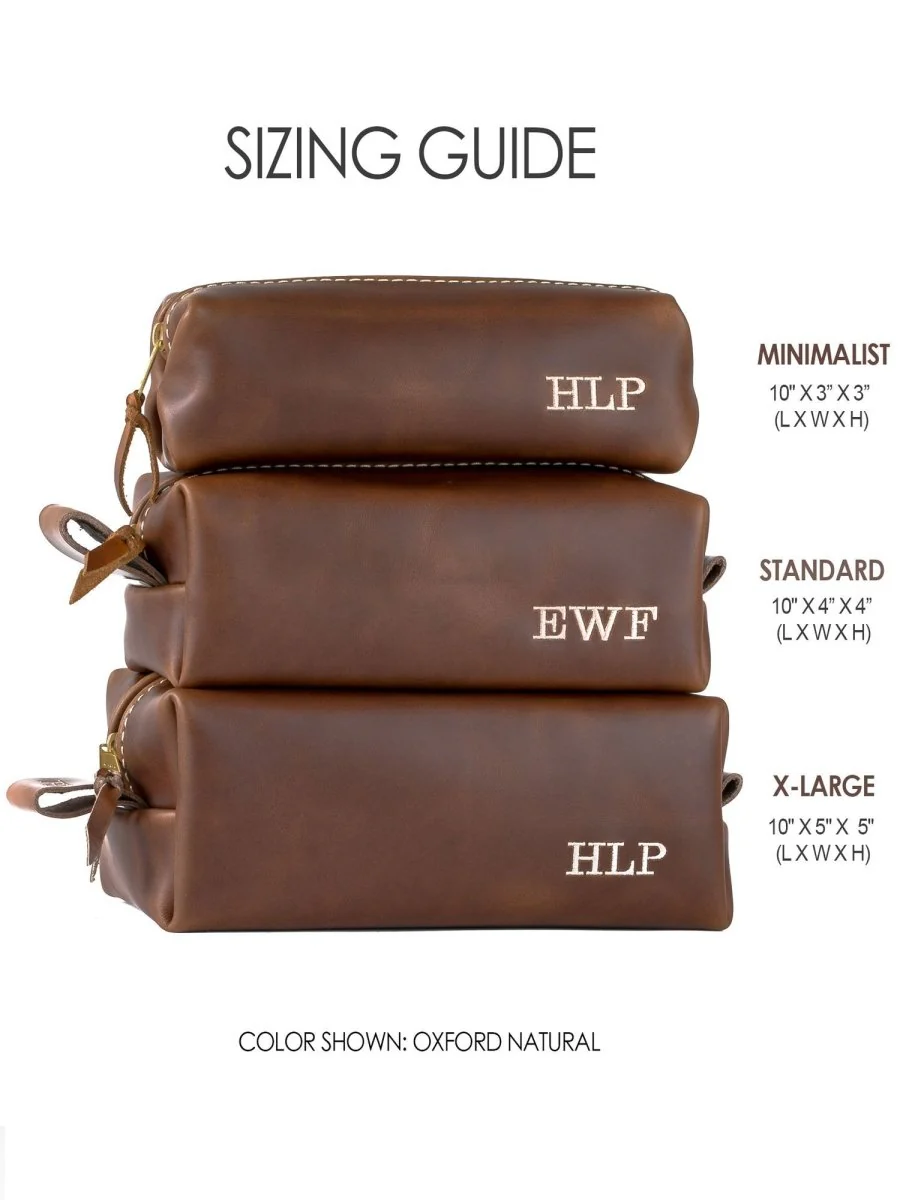 Leather Dopp Kit & Toiletry Bag - Image 14