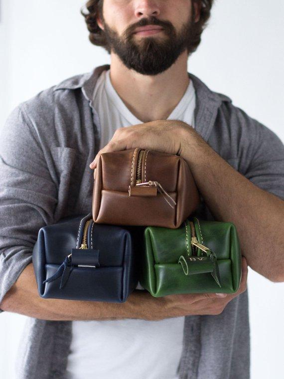 Leather Dopp Kit & Toiletry Bag - Image 15