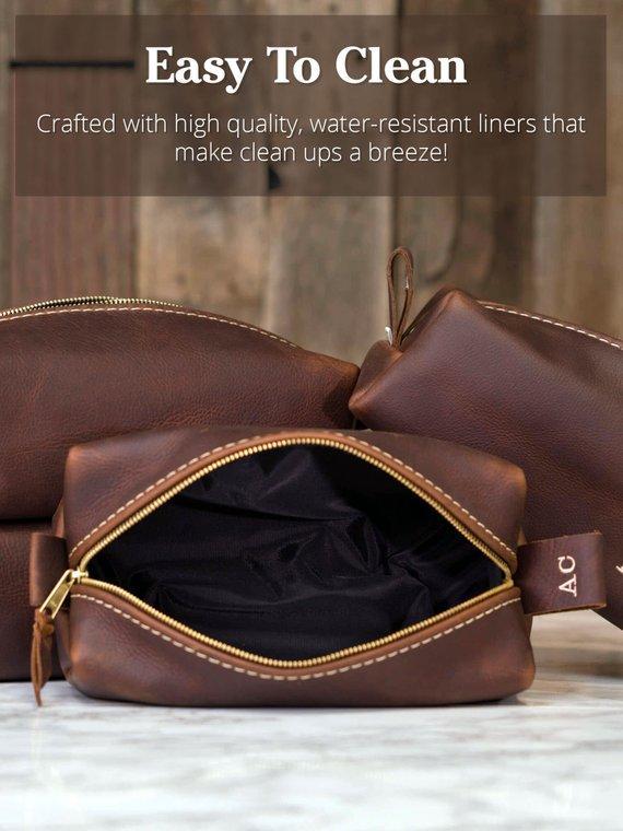 Leather Dopp Kit & Toiletry Bag - Image 17