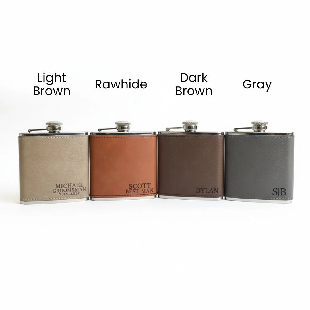 Leather Flask Gift Set - Image 3