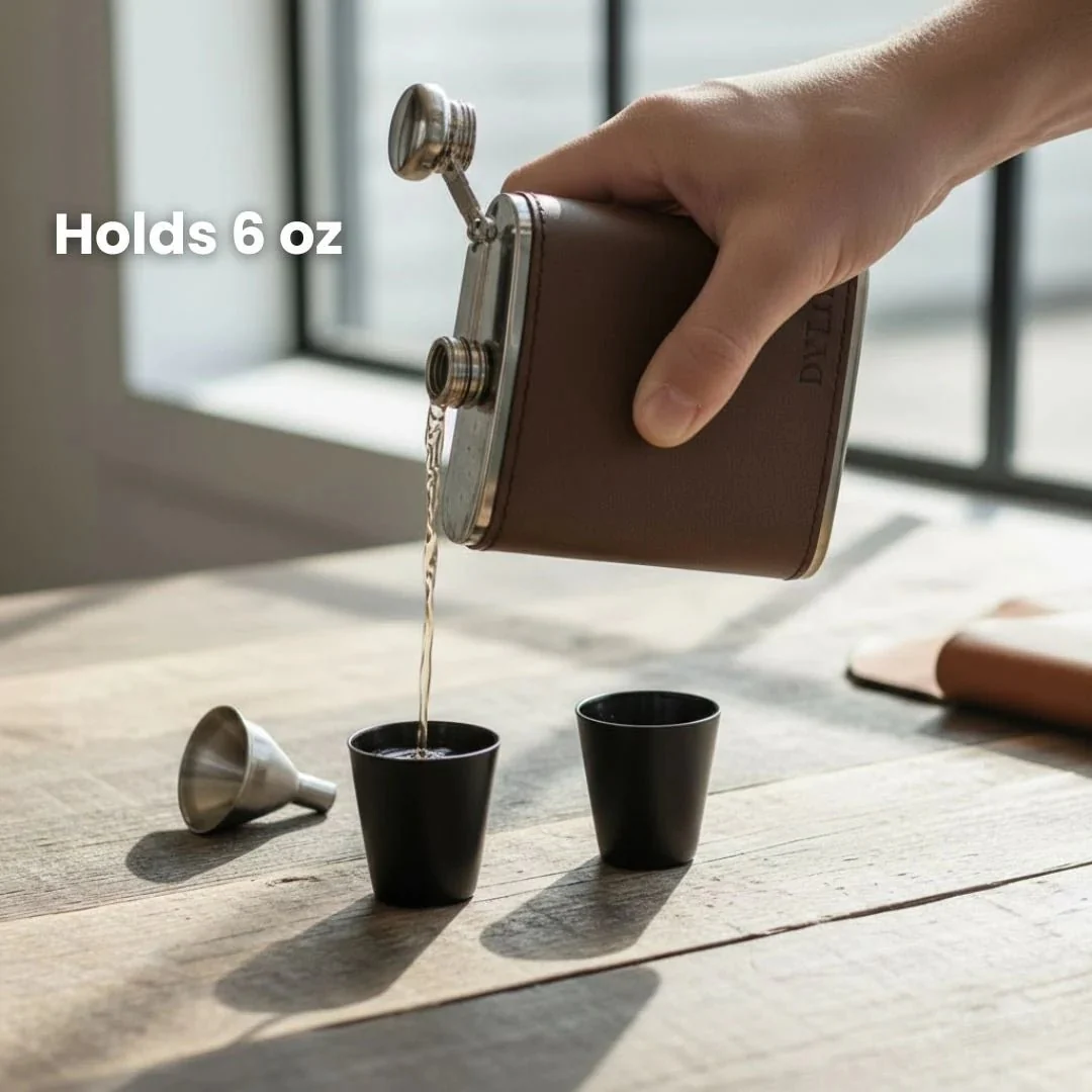 Leather Flask Gift Set - Image 7