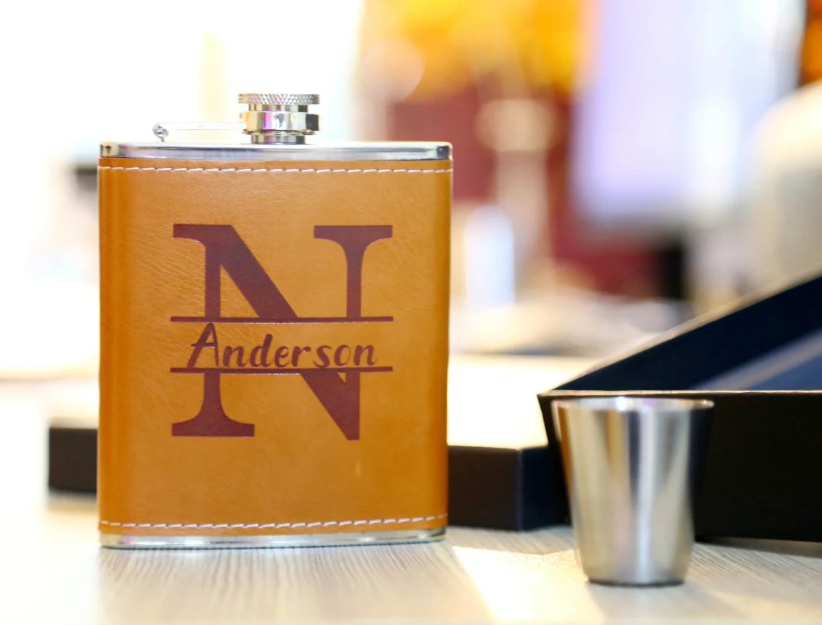 Leather Flask Gift Set - Image 3