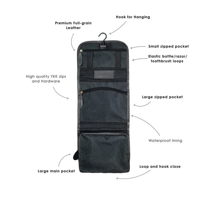 Leather Mens Toiletry Bag - Image 4