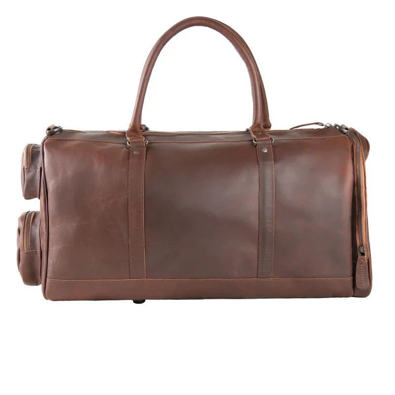 Monogrammed Luxury Leather Duffle Bag - Image 4