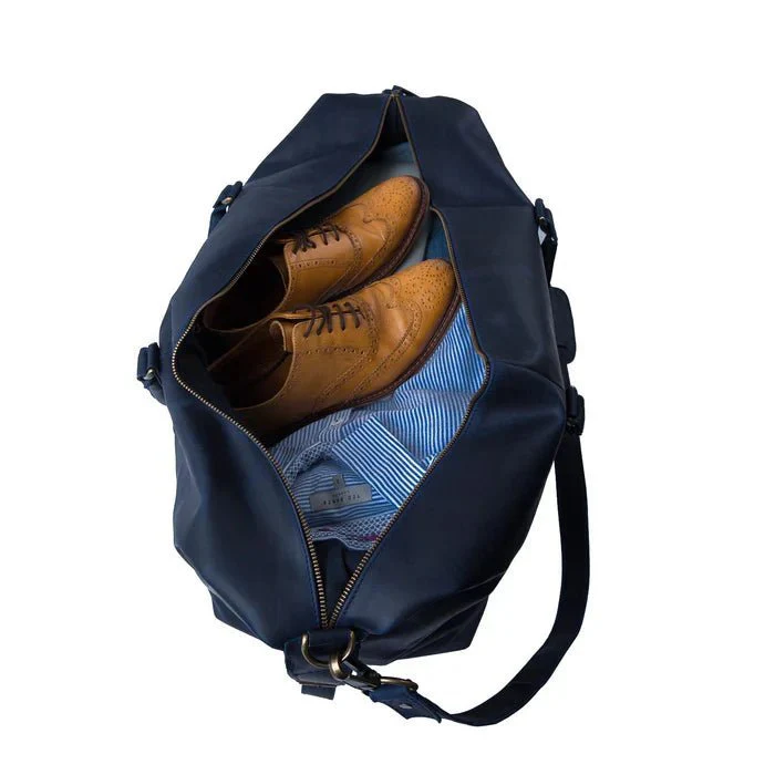 Navy Leather Duffle - Image 3