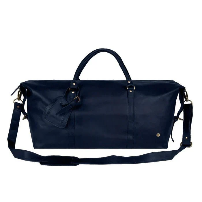 Navy Leather Duffle - Image 6