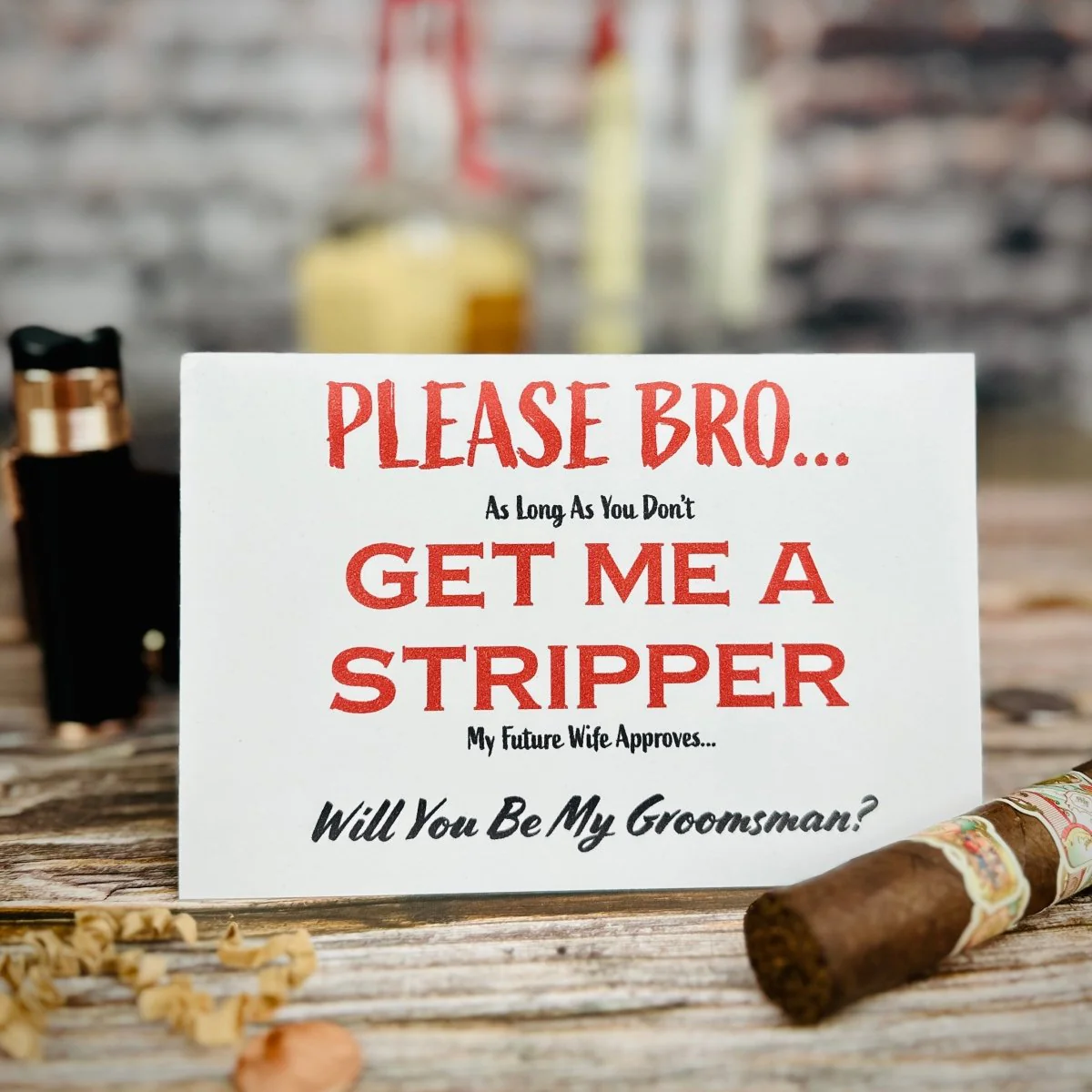 No Strippers... (wink wink) Groomsmen Proposal Card - Image 2