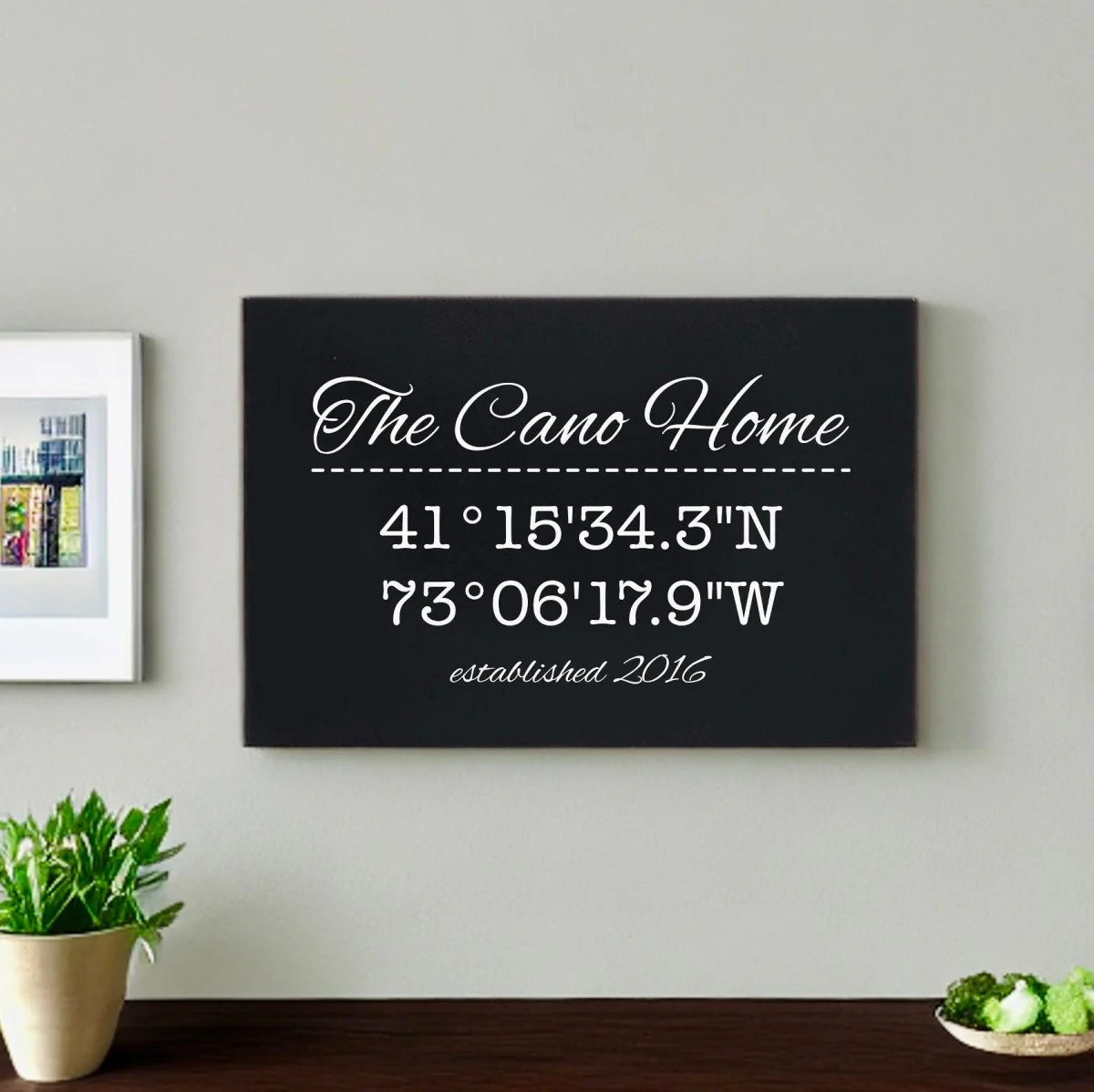 Our Home Coordinates Sign