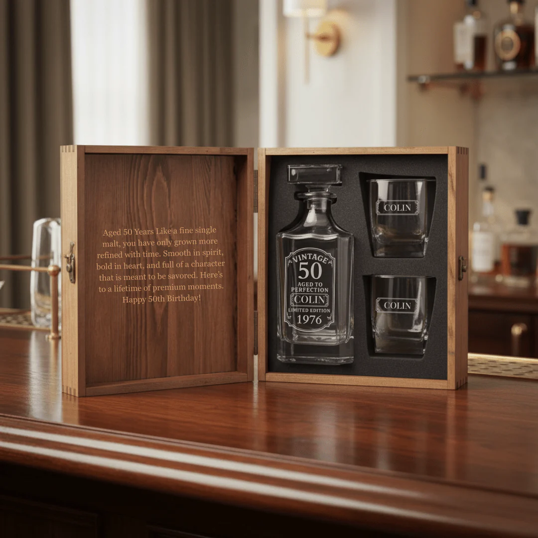 50th Birthday Decanter Set - Image 4